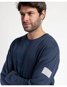 Pijama hombre invierno NEW PLANET  de color azul marino en 100% algodón.