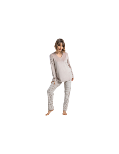 Pijama Mujer Invierno Terciopelo liso 63644