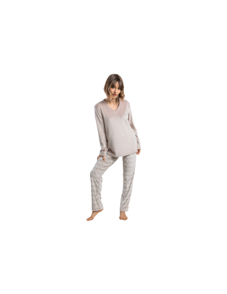 Pijama Mujer Invierno Terciopelo liso 63644