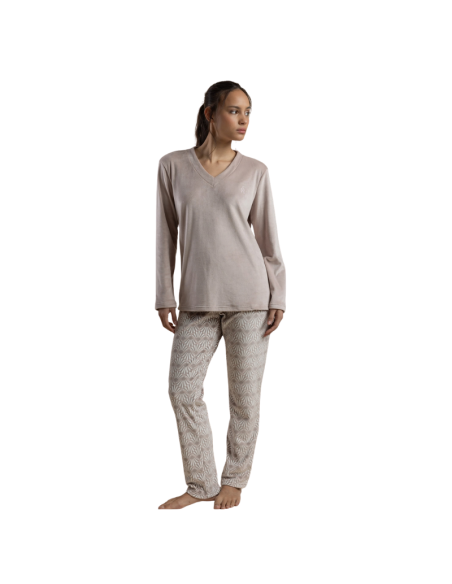 Pijama Mujer Invierno Terciopelo liso 63644