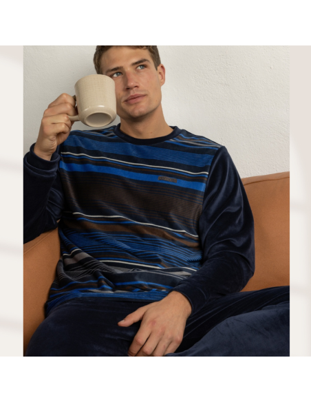 Pijama Hombre Invierno 64802 Rayas