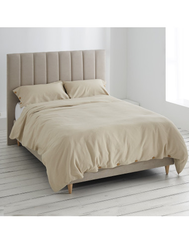 Duo de funda nórdica+ funda de almohada algodón 100% beige